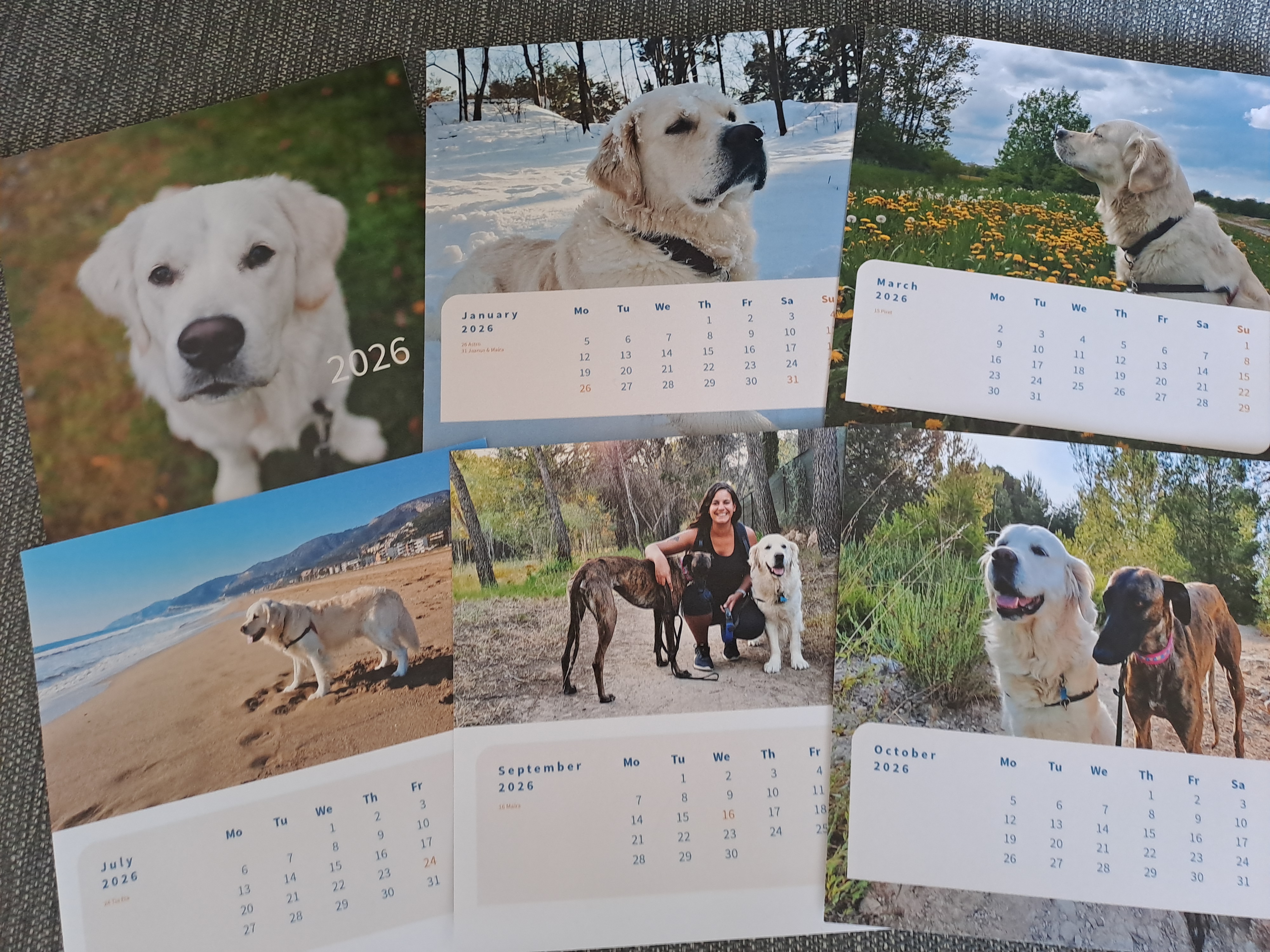 fotos de Astro no meu calendário de mesa